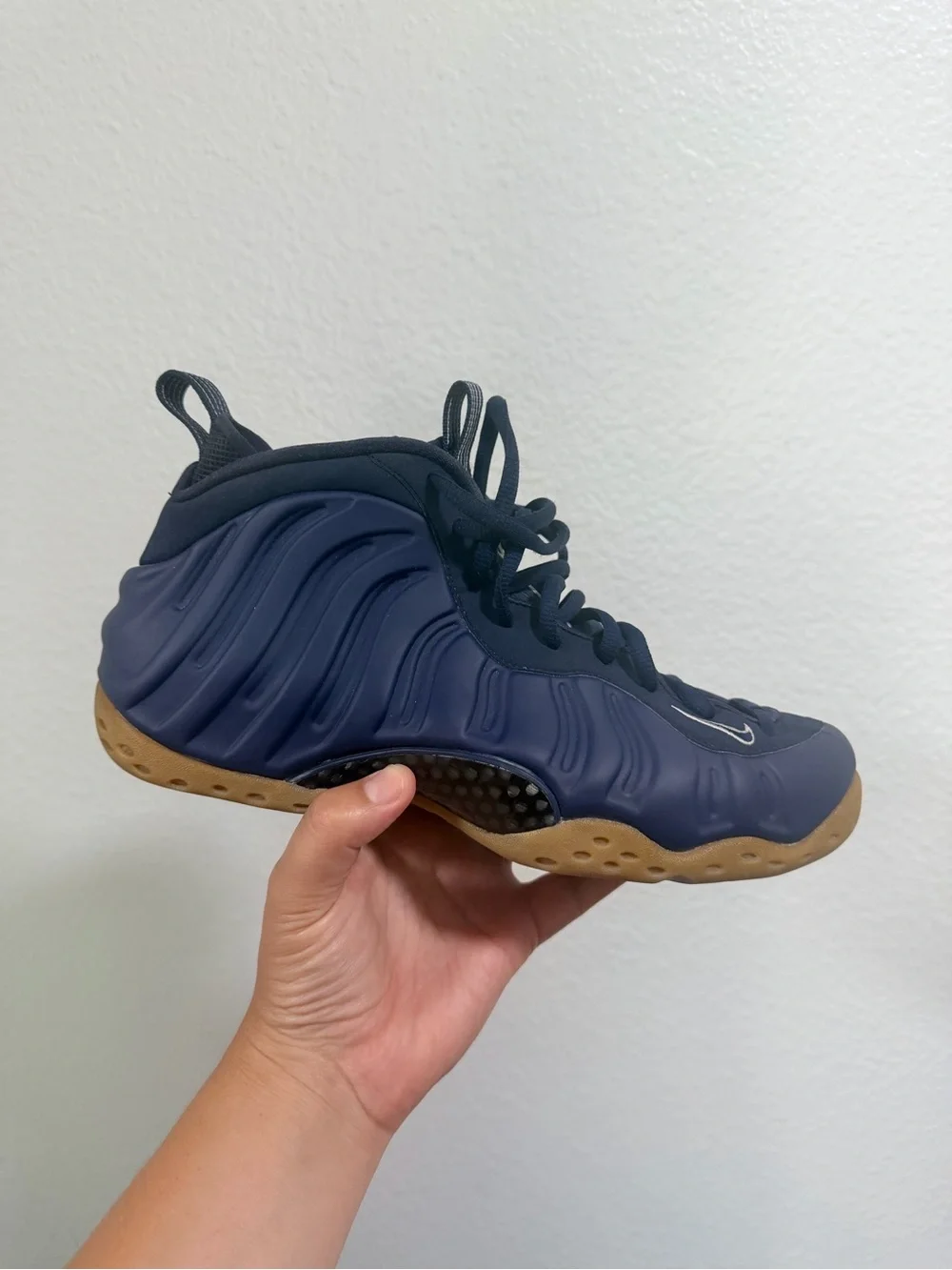 Nike Navy Foamposite with Gum Outsole